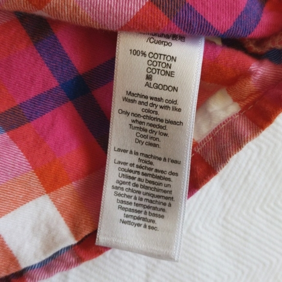 babyGap plaid button front long sleeve blouse with ruffle 18 months baby girl - Picture 4 of 6